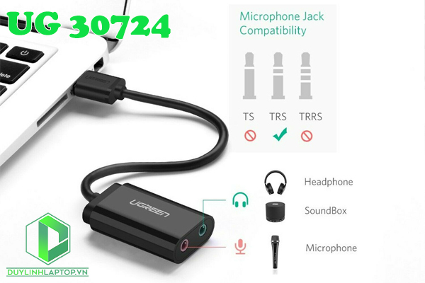 Card USB Sound 2.0 to 3.5mm Ugreen 30724