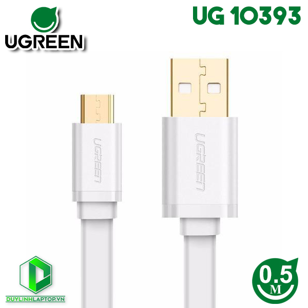 Cáp USB 2.0 To Micro B dẹt dài 0.5m Ugreen 10393