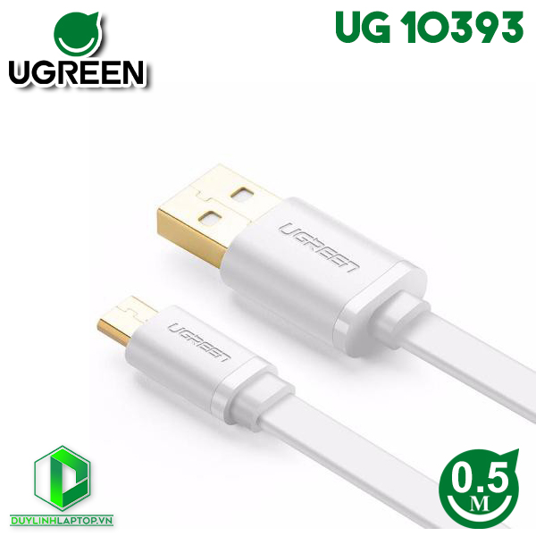 Cáp USB 2.0 To Micro B dẹt dài 0.5m Ugreen 10393