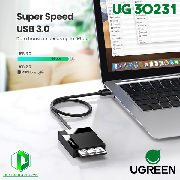 Đầu đọc thẻ nhớ đa năng SD/TF/CF/MS chuẩn USB 3.0 Ugreen 30231