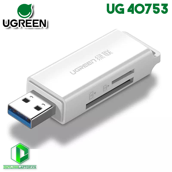 Đầu đọc thẻ nhớ SD/TF chuẩn USB 3.0 Ugreen 40753