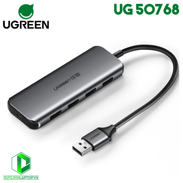 Bộ chia USB 3.0 ra 4 cổng vỏ nhôm Ugreen 50768