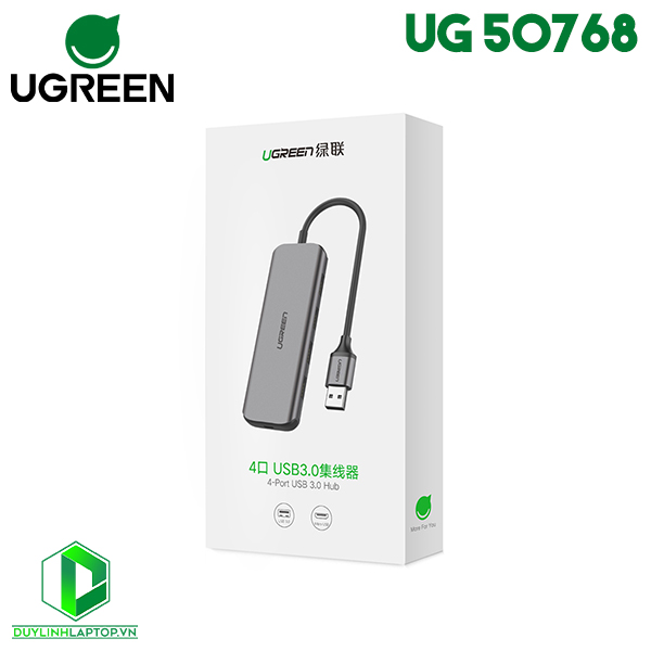 Bộ chia USB 3.0 ra 4 cổng vỏ nhôm Ugreen 50768