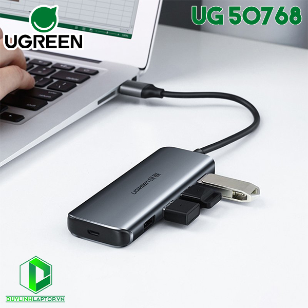 Bộ chia USB 3.0 ra 4 cổng vỏ nhôm Ugreen 50768