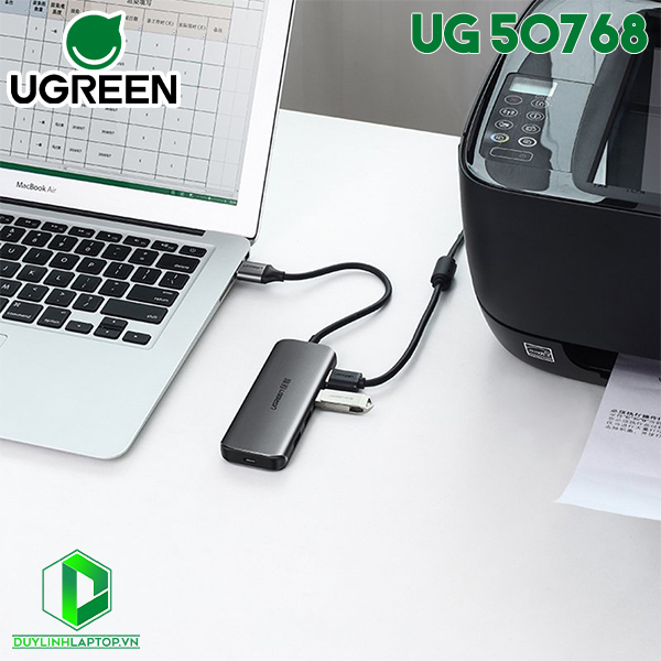 Bộ chia USB 3.0 ra 4 cổng vỏ nhôm Ugreen 50768