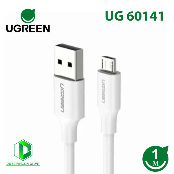 Cáp sạc truyền dữ liệu USB 2.0 sang MICRO USB hỗ trợ sạc nhanh 1m màu trắng Ugreen 60141