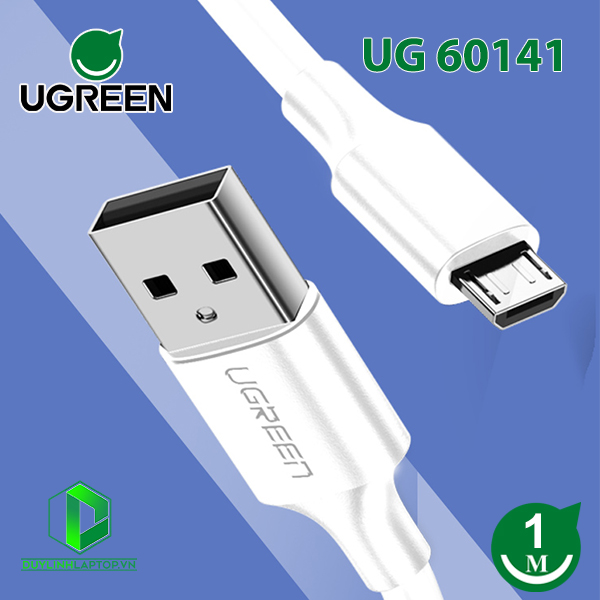 Cáp sạc truyền dữ liệu USB 2.0 sang MICRO USB hỗ trợ sạc nhanh 1m màu trắng Ugreen 60141