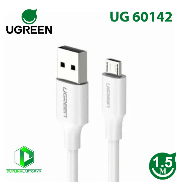 Cáp sạc truyền dữ liệu USB 2.0 sang MICRO USB hỗ trợ sạc nhanh 1,5m màu trắng Ugreen 60142