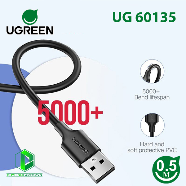 Cáp USB to Micro USB dài 0,5m màu đen Ugreen 60135