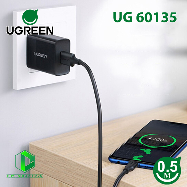 Cáp USB to Micro USB dài 0,5m màu đen Ugreen 60135