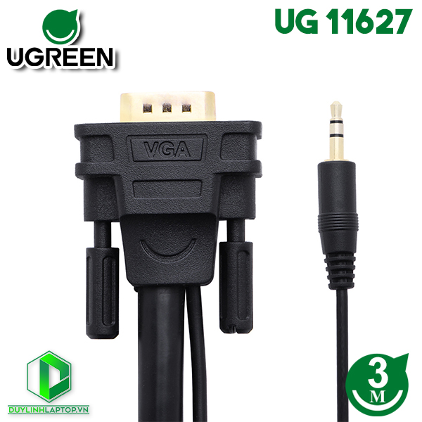 Dây Cáp VGA Hỗ Trợ Audio Dài 3m Ugreen 11627