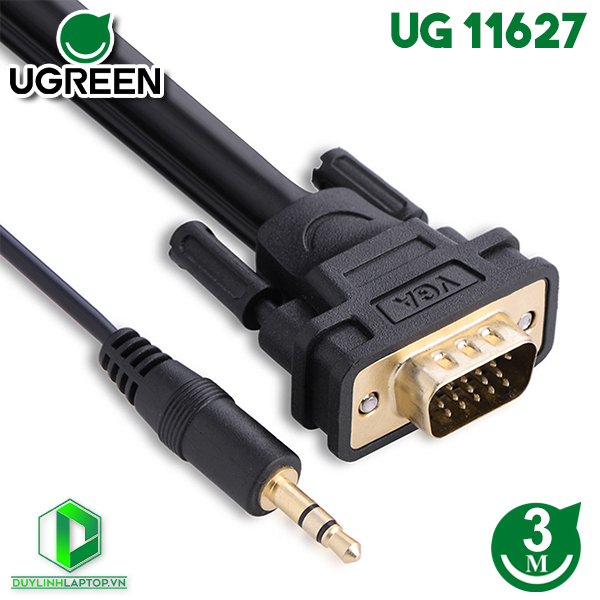 Dây Cáp VGA Hỗ Trợ Audio Dài 3m Ugreen 11627