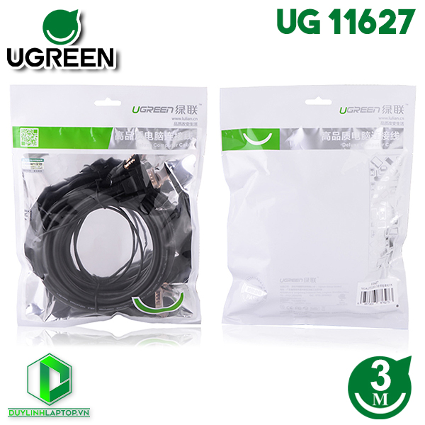 Dây Cáp VGA Hỗ Trợ Audio Dài 3m Ugreen 11627