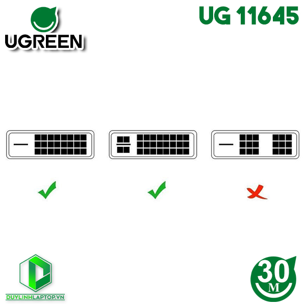 Cáp DVI 30m (24+1) hỗ trợ 2K Ugreen 11645