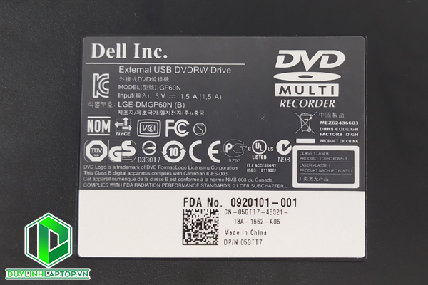 Ổ đĩa quang gắn ngoài Dell DVD-RW LGE-DMGP60N