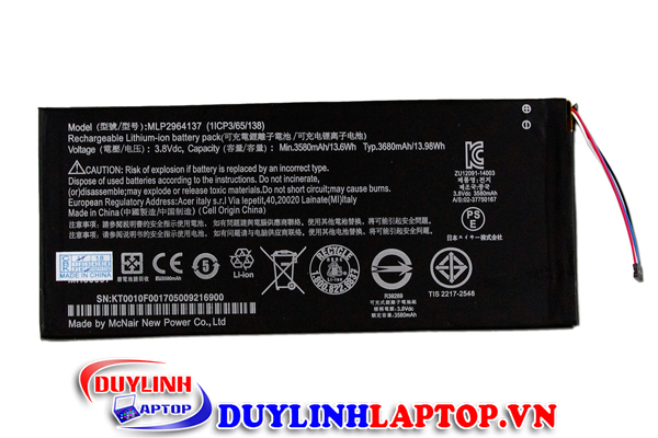 Pin Acer A1402, One 7 B1-730, B1-730HD, 3165142P, MLP2964137