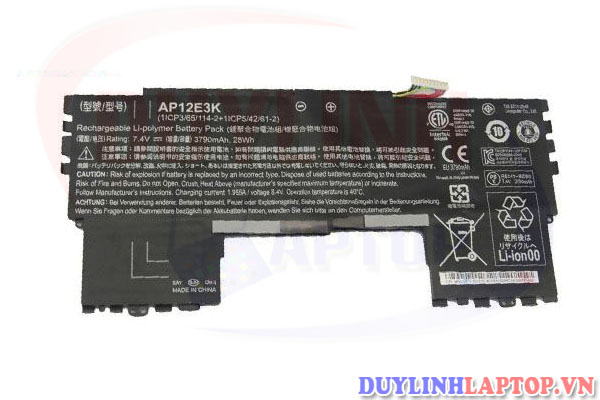 Pin Acer S7(zin),  S7 191 Ultrabook 11 11CP54261-2 AP12E3K