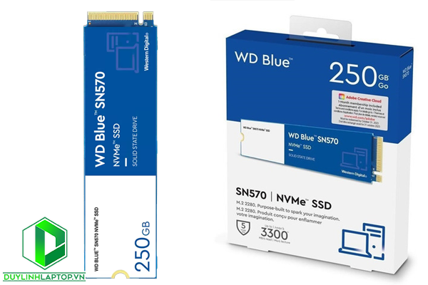 Ổ SSD Western Blue SN570 WDS250G3B0C 250GB PCIe NVMe™ Gen3 M2.2280
