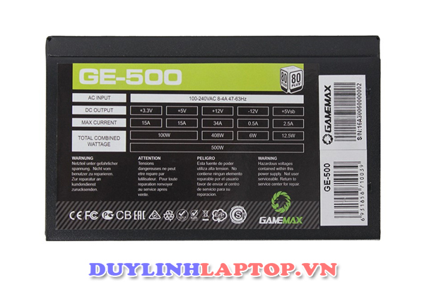 Nguồn máy tính GAMEMAX GE-500 500W