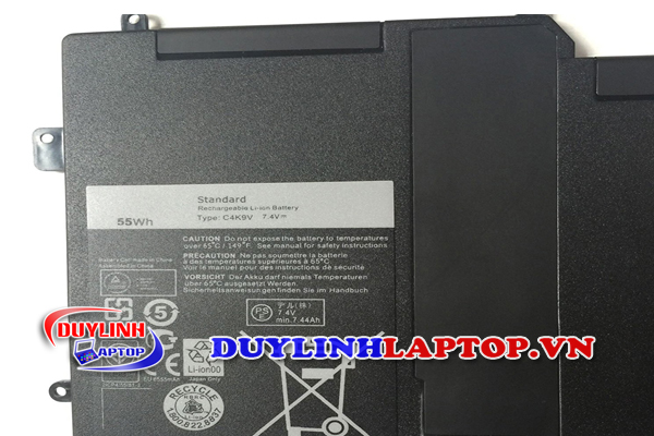 Pin Dell XPS 12,  XPS13, 13D, 13R, 13-L321X, 13-L322X, 9333, 9Q33, C4K9V (Cắm trong)