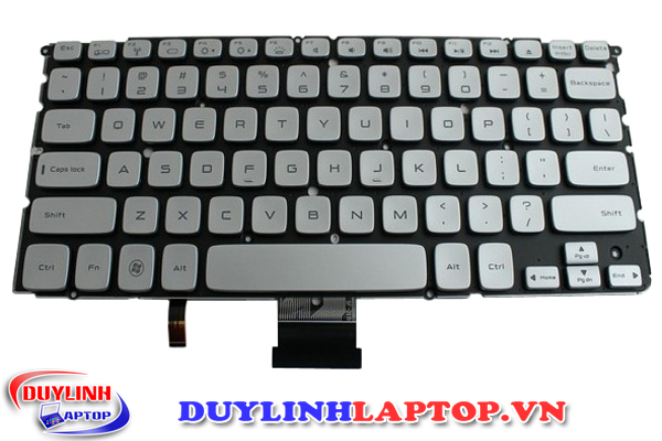 Bàn phím Dell XPS 14Z, 15Z, L412Z, L511Z, L512Z, L421X, 15 L521X  (Màu bạc, Cáp giữa)