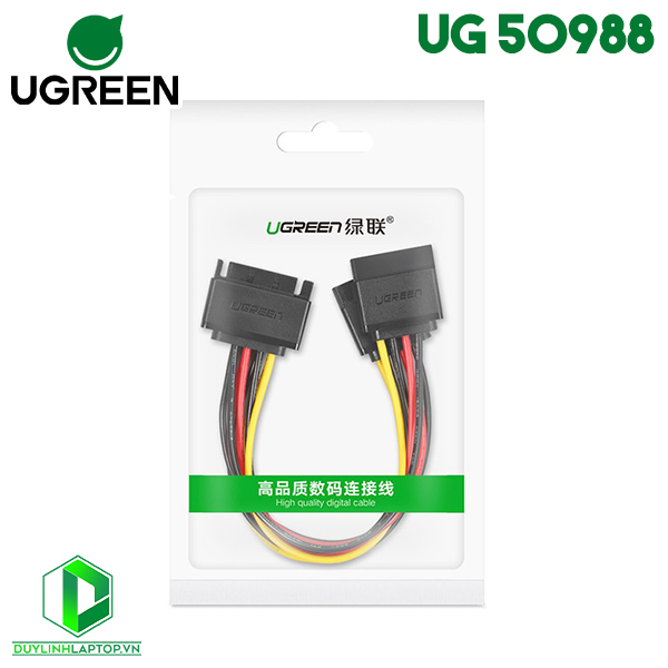 Cáp nguồn Sata 15Pin to 2 Sata âm dài 20cm Ugreen 50719