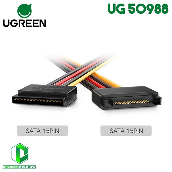 Cáp nguồn Sata 15Pin to 2 Sata âm dài 20cm Ugreen 50719