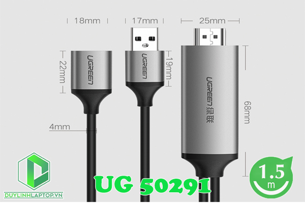 Cáp Chuyển Đổi USB (Micro, Lightning, Type-C) to HDMI dài 1,5m Ugreen 50291