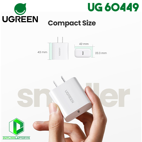 Củ sạc nhanh 20W chuẩn USB C hỗ trợ QC 4.0 Ugreen 60449