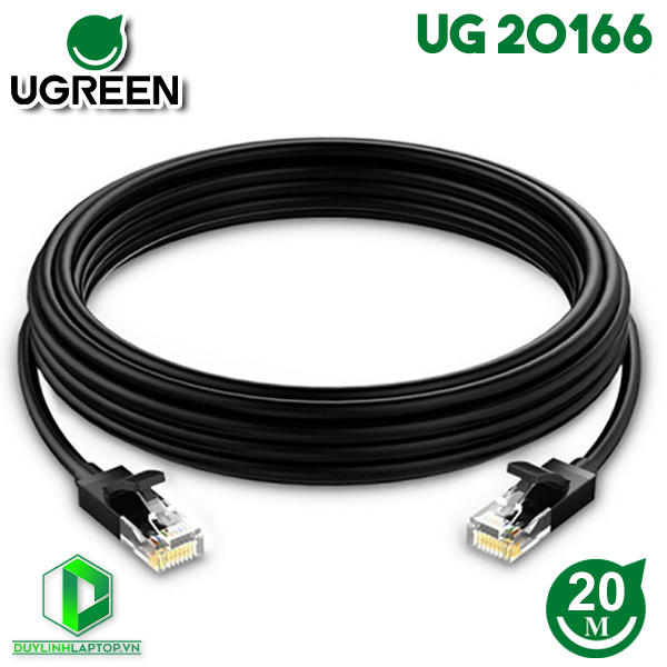 Dây mạng cat6 UTP dài 20m màu đen Ugreen 20166