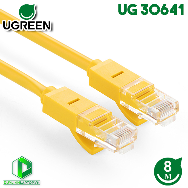 Dây mạng 8M Cat 5e UTP 26AWG CCA Ugreen NW103 màu vàng Ugreen 30641