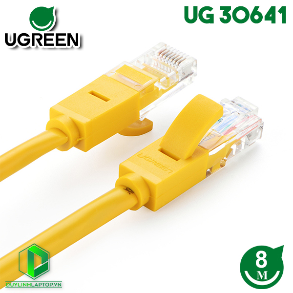 Dây mạng 8M Cat 5e UTP 26AWG CCA Ugreen NW103 màu vàng Ugreen 30641