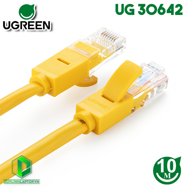 Dây mạng 10M Cat 5e UTP 26AWG CCA Ugreen NW103 màu vàng  Ugreen 30642