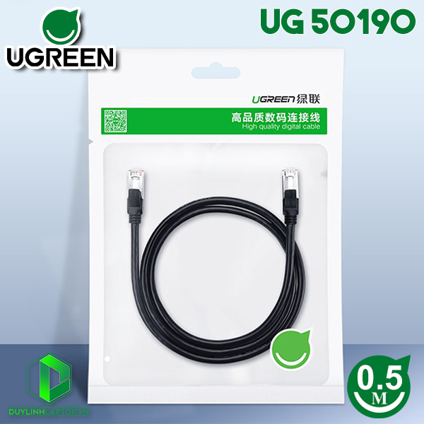 Dây mạng cat 6 UTP dài 0,5m màu đen Ugreen 50190