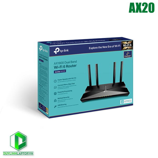 Bộ phát wifi 6 TP-Link Archer AX20 AX1800Mbps