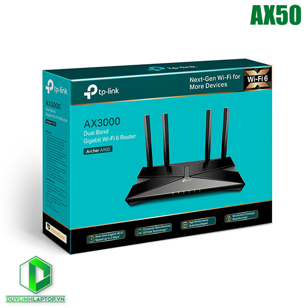 Router Wi-Fi 6 Gigabit Băng Tần Kép Archer AX50