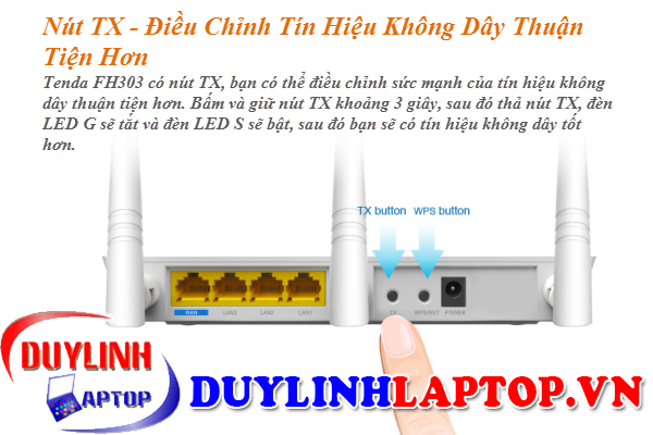 Bộ phát sóng wifi Tenda FH303 công suất cao, xuyên tường mạnh mẽ tốcđộ 300Mbps