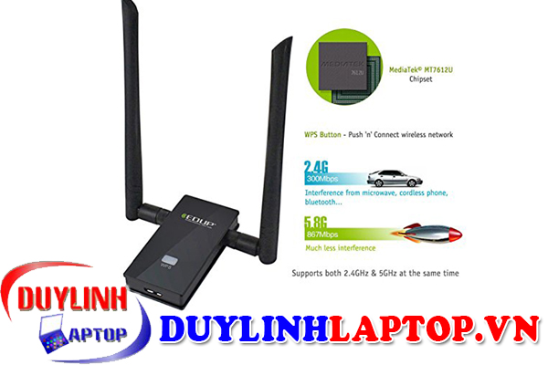 Bộ thu wifi hai băng tần kép 2.4G/5.8G EDUP EP-AC1605 tốc độ 1200Mb