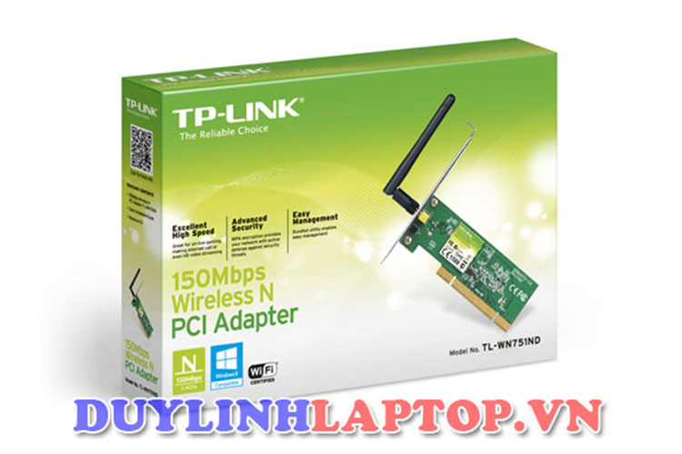 Bộ thu sóng wifi cắm chân PCI - TP-Link TL-WN751ND - 150Mbps