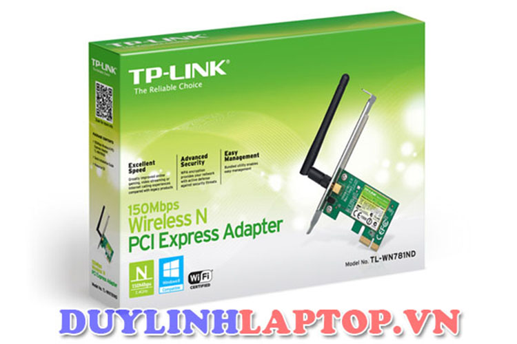 Bộ thu sóng Wifi TP-LINK TL-WN781ND Cắm chân PCI E - 150Mbps