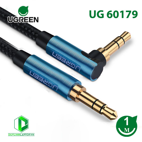 Cáp âm thanh 3.5mm dài 1m bện dù bẻ góc Ugreen 60179