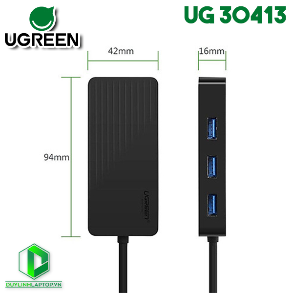 Bộ chia USB 3.0 ra 3 cổng tích hợp đọc thẻ SD/TF Ugreen 30413