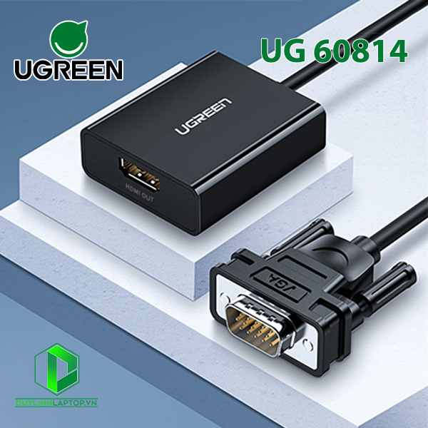 Cáp chuyển VGA to HDMI tích hợp Audio hỗ trợ Full HD Ugreen 60814