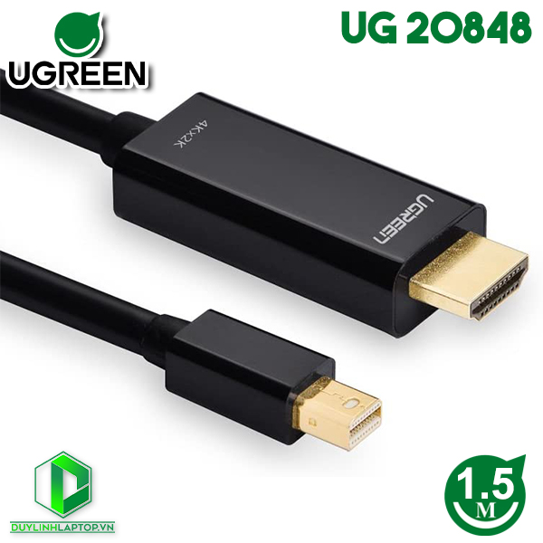 Cáp Mini Displayport to HDMI dài 1,5m hỗ trợ 4K 2K Ugreen 20848