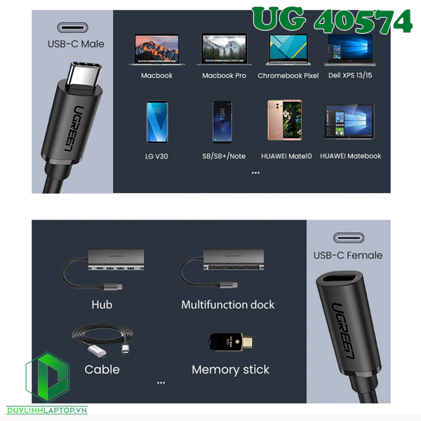 Cáp nối dài USB Type C dài 0,5m Ugreen 40574 - 9