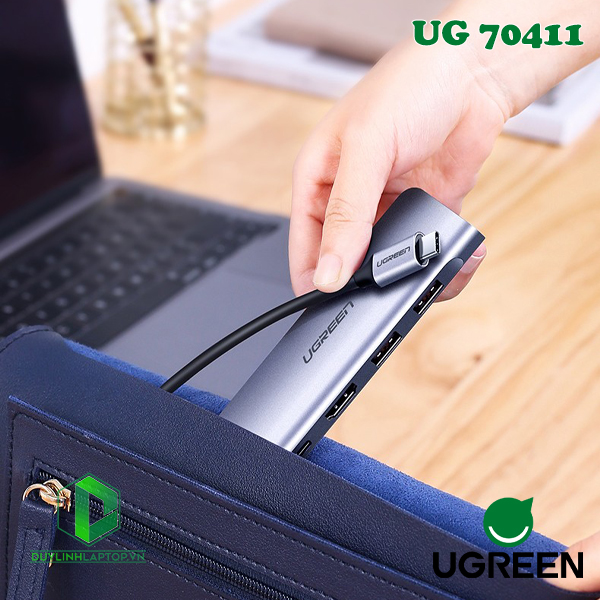 Cáp chuyển đổi USB Type C to HDMI, USB 3.0, đọc thẻ SD-TF, hỗ trợ sạc USB Type C Ugreen 70411 - 10