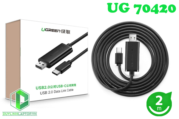 Cáp truyền dữ liệu USB 2.0 to USB Type C dài 2m Ugreen 70420