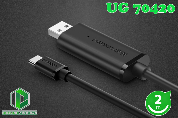 Cáp truyền dữ liệu USB 2.0 to USB Type C dài 2m Ugreen 70420