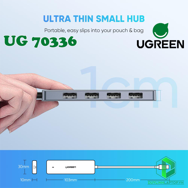 Bộ chia Hub USB Type C to 4 Port USB 3.0 Ugreen 70336 (trợ nguồn MicroUSB)