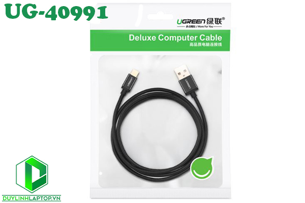 Cáp sạc USB Type C bọc nylon dài 2m chính hãng UGREEN UG-40991